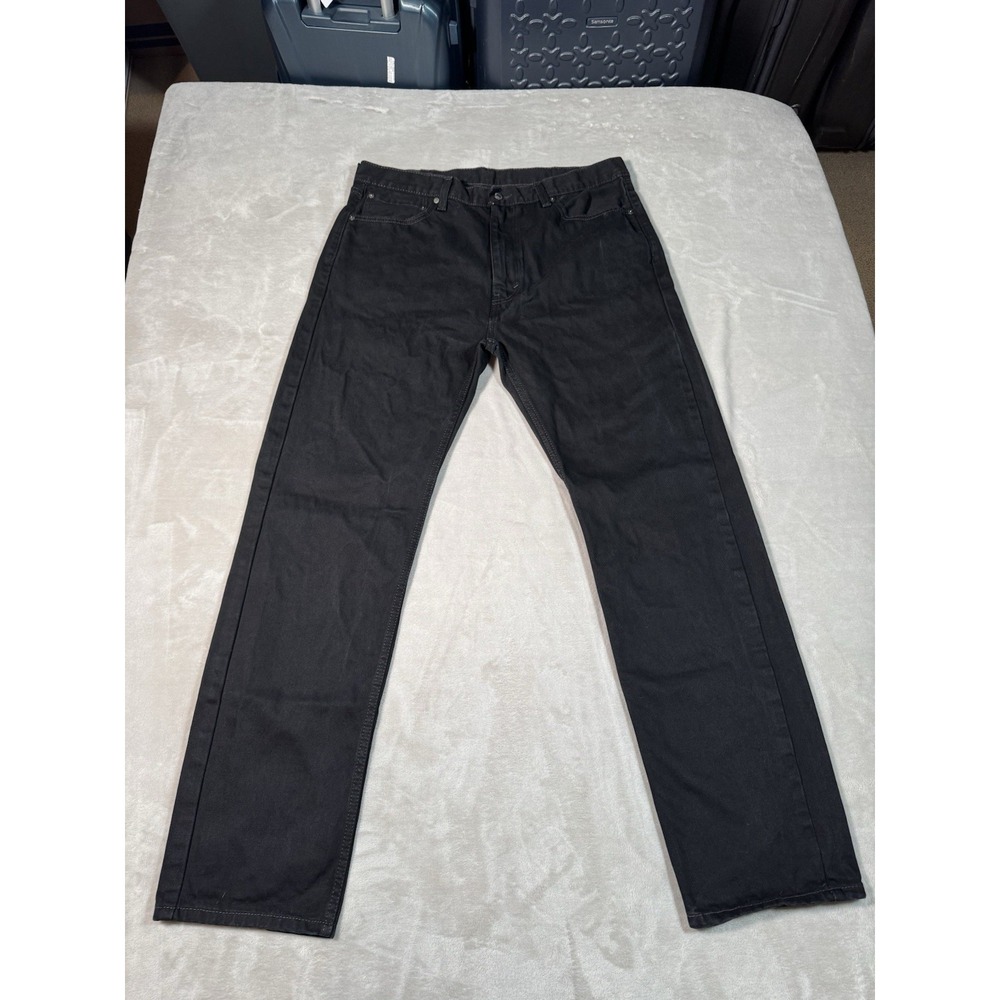 Levis 505 Jeans Mens Size 36x36 Black Regular Fit Straight Leg MINT